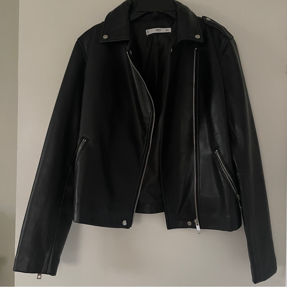 Mango Leather Biker Jacket! Almost New! Size S